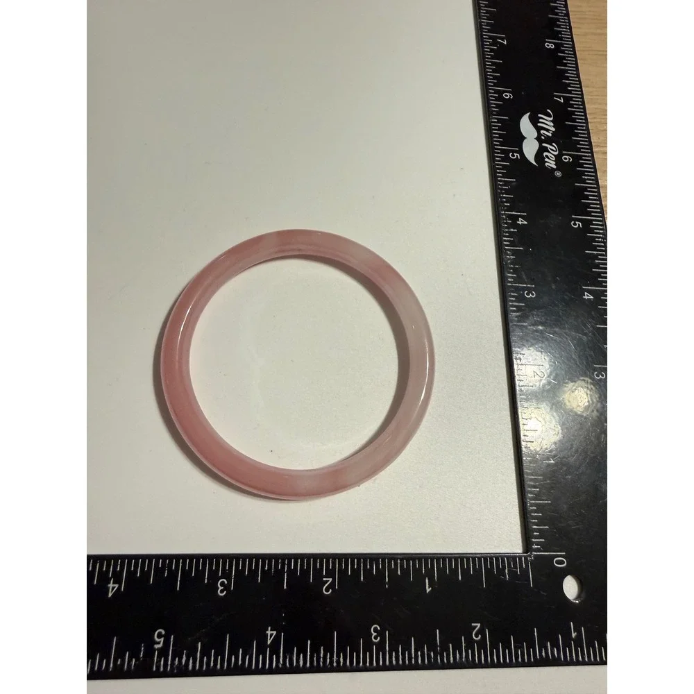 Pink Swirl Resin Bangle Bracelet Translucent Marbled Rose Minimalist Jewelry